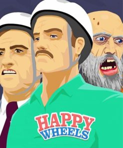 Happy Wheels Video Game Poster paint by number