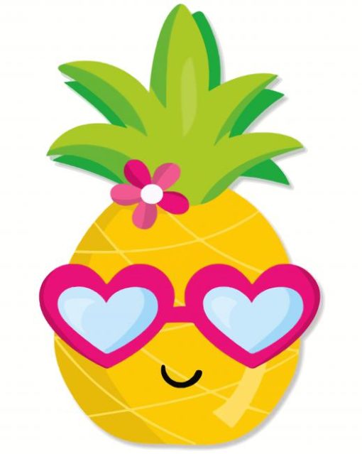 Happy Pineapple With Heart Sunglasses paint by number