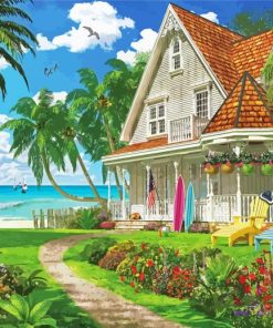 Island Beach House paint by number