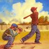 Kids Playing Baseball paint by number
