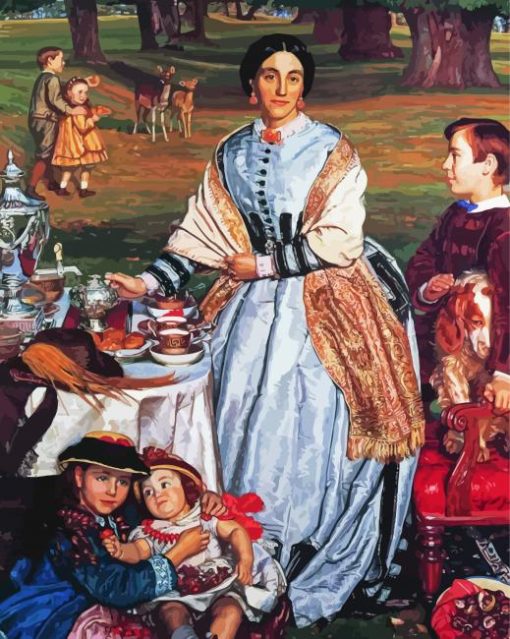 Lady Fairbairn With Her Children By William Holman Hunt Paint by number
