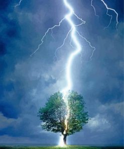 Lightning Thunder Tree paint by number