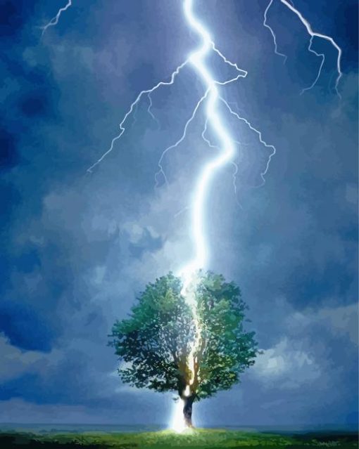 Lightning Thunder Tree paint by number