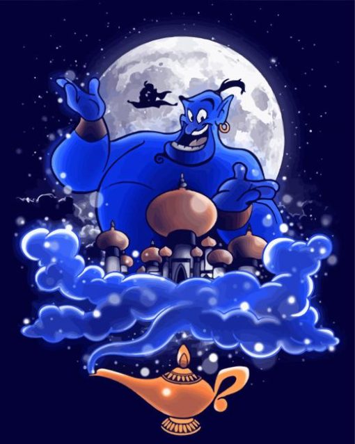 Moonlight Aladdin Genie paint by number