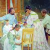On The Terrace By Boris Kustodiev paint by number