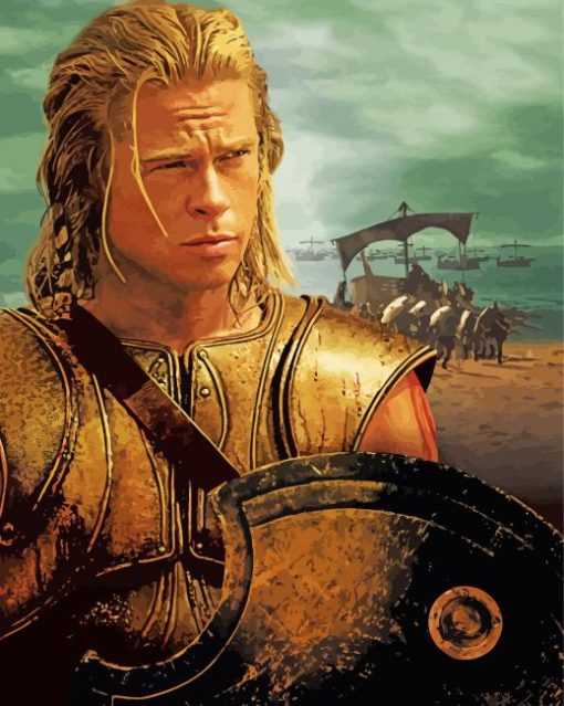 Prad Pitt Troy Movie paint by number
