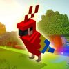 Red Parrot Minecraft paint by number