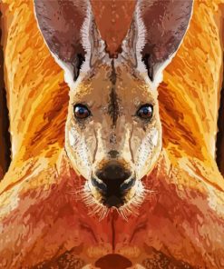 Red Kangaroo Animal paint by number