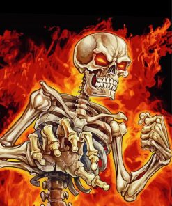 Skeleton On Fire paint by number