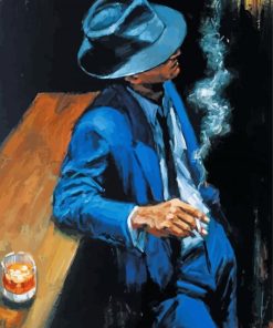 Smoking Man At Bar paint by number