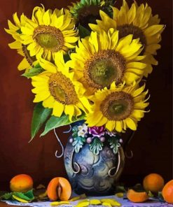 Sunflowers On Table paint by number
