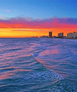 Sunset At Panama Beach paint by number