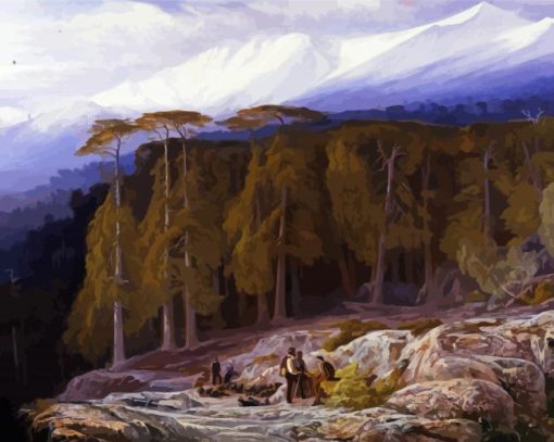 The Forest Of Valdoniello Corsica By Edward Lear paint by number