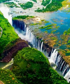 Victoria Waterfall Zambia paint by number