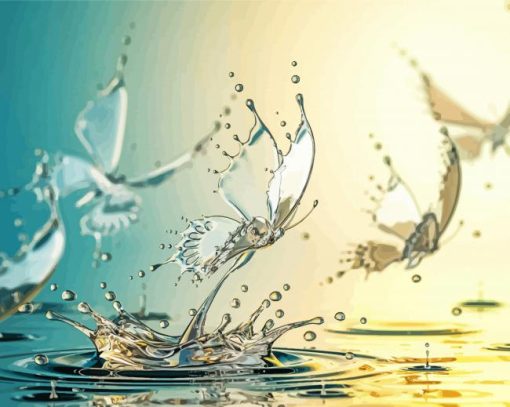 Water Butterflies paint by number