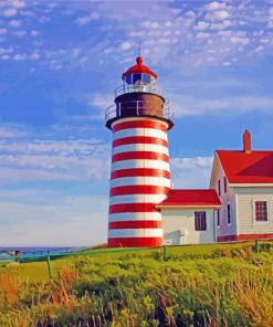 West Quoddy Lighthouse paint by number
