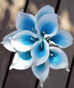 White Blue Calla Lilies Flowers paint by number