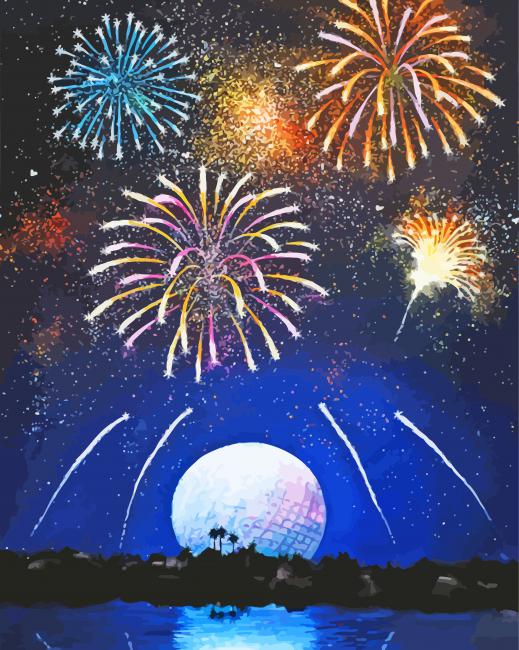 World Disney Fireworks Art Paint by number