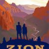 Zion National Park Angels Landing Poster paint by number