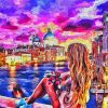 Abstract Girl In Venice paint by number