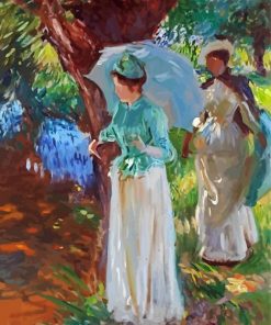 Abstract Ladies With Parasols paint by number