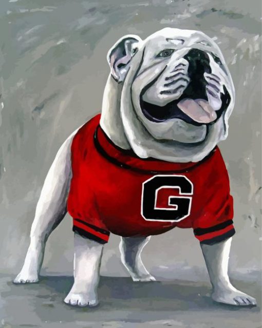 Aesthetic Georgia Bulldog paint by number