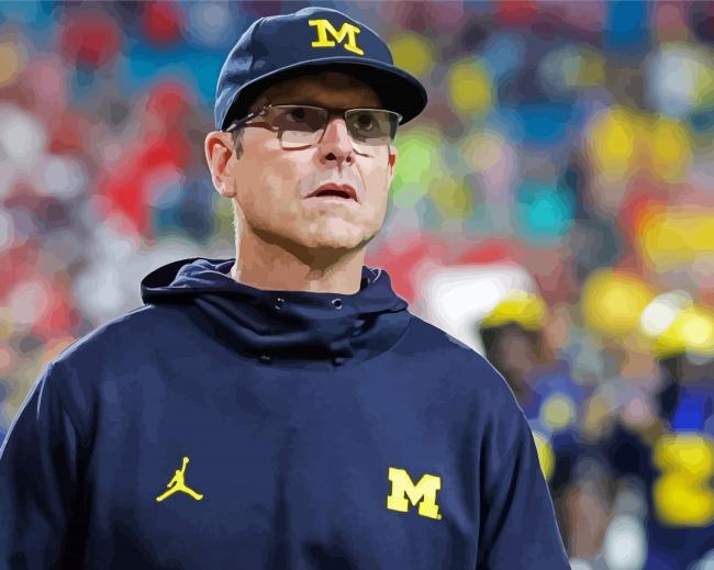 Aesthetic Jim Harbaugh paint by number