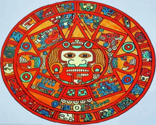 Aesthetic Maya Calendar paint by number