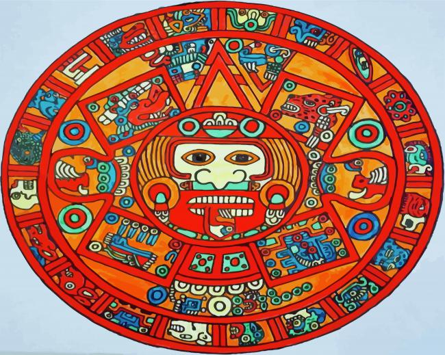 Aesthetic Maya Calendar paint by number