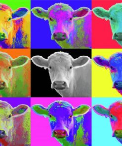 Aesthetic Pop Art Cow paint by number