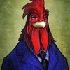 Aesthetic Rooster In A Suit paint by number