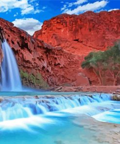 Aesthetic Havasu Falls paint by number