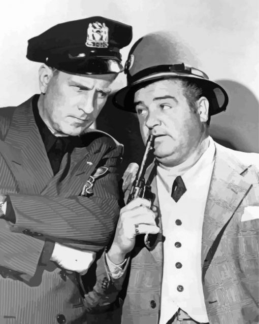 Black And White Abbott And Costello paint by number