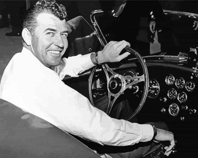 Black And White Carroll Shelby paint by number