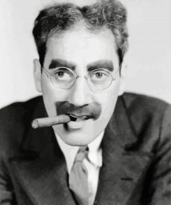 Black And White Groucho Marx Illustration paint by number