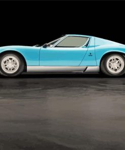 Blue Lamborghini Miura paint by number