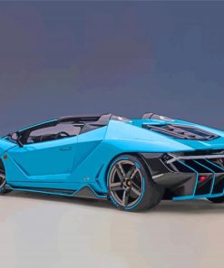 Blue Lamborghini Zentorno Illustration paint by number