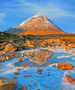 Buachaille Etive Mor Scottish Mountain Landscape paint by number