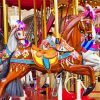 Colorful Merry Go Round Carousel paint by number