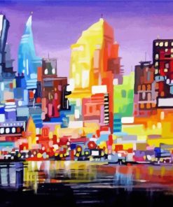 Colorful Abstract Cityscape paint by number