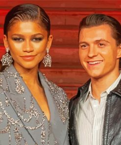 Cool Tom Holland And Zendaya paint by number