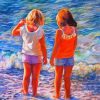 Cute Besties At The Beach paint by number