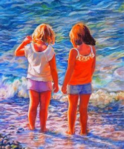 Cute Besties At The Beach paint by number