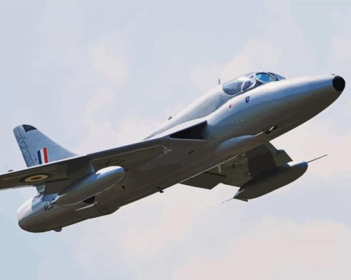 Flying Hawker Hunter Aircraft paint by number