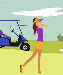 Golfer Girl Art paint by number