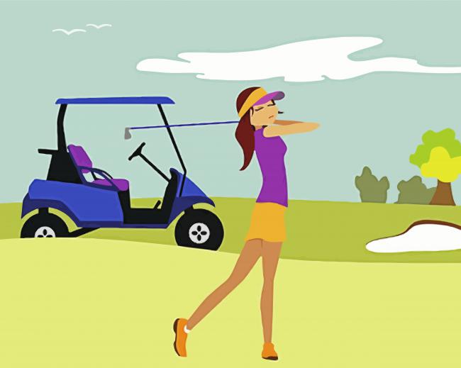 Golfer Girl Art paint by number