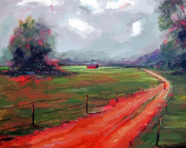 Old Country Road Art paint by number