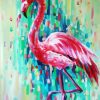 Pink Abstract Flamingo paint by number