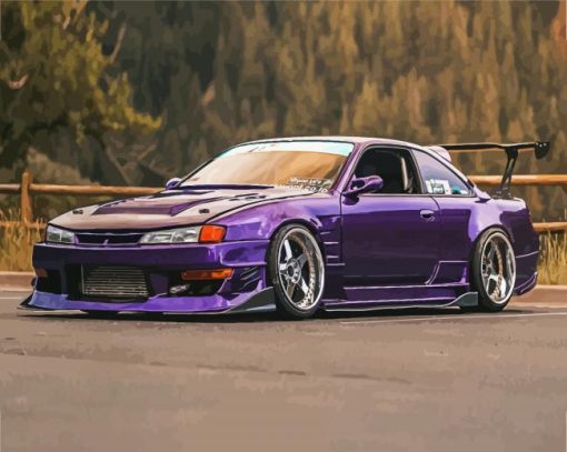 Purple Silvia paint by number