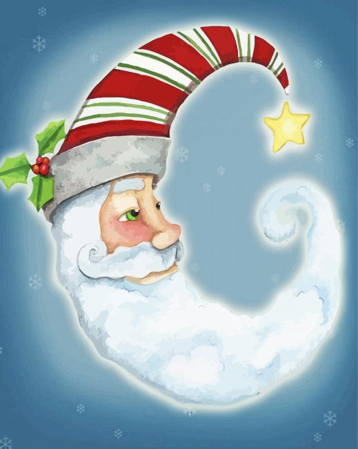Santa Moon Face paint by number